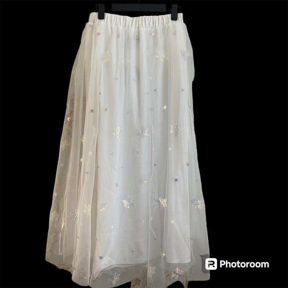 Elestory Womens Long Skirt Size S Sequin Princesscore Fairycore Romantic Angelic - Picture 1 of 6